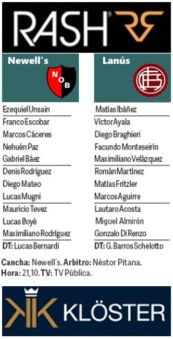 #Tuitequipo A las 21.10, en Rosario, #NOB #Lanus Dirige Pitana <a href="/TV_Publica/">TVP</a> <a href="/RashJeans/">Rash</a> <a href="/klosterjeans/">Kloster Jeans</a>