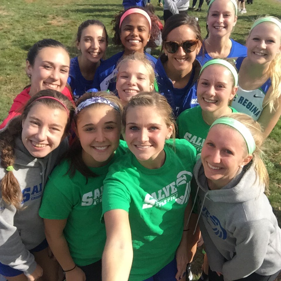 CNE_Sports's tweet photo. @SalveAthletics @SalveRegina WXC team poses for a selfie after the #CCCWXC Championship Race! https://t.co/oE7Ksyb7jF