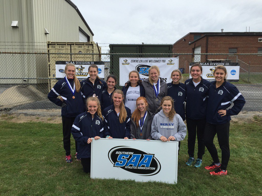 BerryXCTF's tweet photo. Your 2015 @SAA_Sports Women's XC Championship Runner-Up team! #WeAllRow @BerryVikings @berrycollege https://t.co/JWRukprPRE