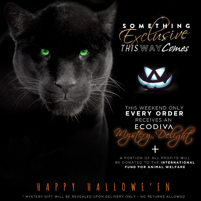 EcoDivaBeauty's tweet image. We make a difference because of YOU!  Happy #Halloween Divas!  @action4ifaw hubs.ly/H01lL-L0 #ecocommerce