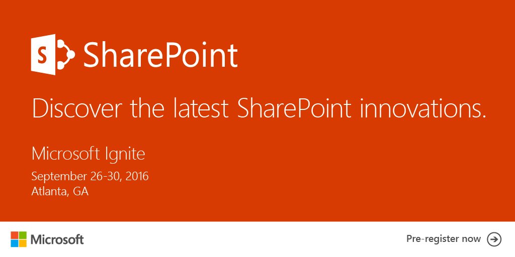 SharePoint's tweet photo. The best speakers, sessions and content around SharePoint 2016 and #Office365. Register now! https://t.co/qqmKRdM7Ay https://t.co/yYy90Aq2pg