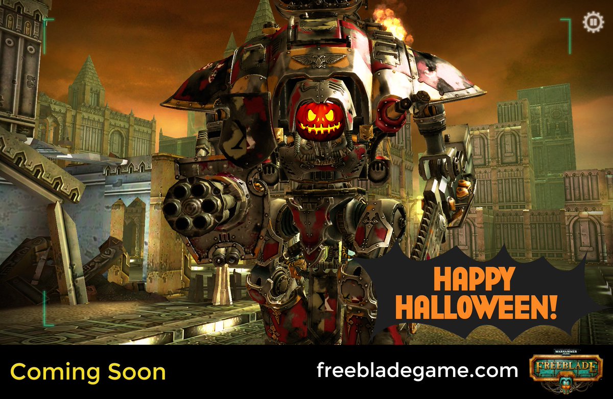 Pumpkin-head upgrade for our Freeblade Knight? Why the hell not... Happy spookyday all! #Warhammer 40k: Freeblade