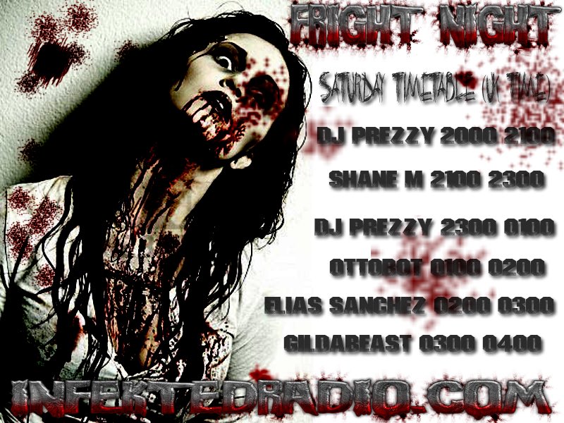 InfektedRadio's tweet photo. Tonights #FrightNight #Halloween Weekender Set-Times https://t.co/2JqLSMzgDO #trance #trancefamily #djset #music https://t.co/HUxNslThsH