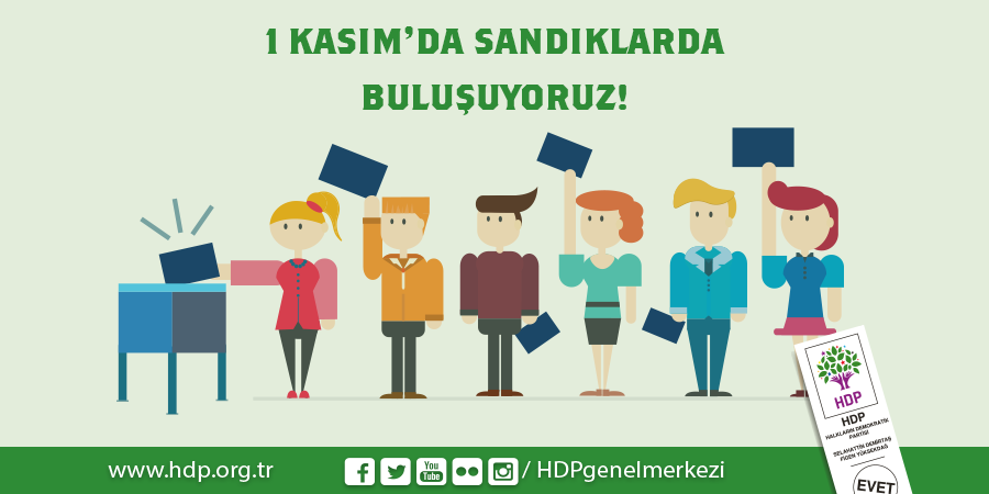 DEMGenelMerkezi's tweet photo. Yarın için kimseye söz vermeyin! Barışı beraber karşılayacağız :) Ama önce, #İnadınaSandığa gidelim. https://t.co/waU4mtwc6R