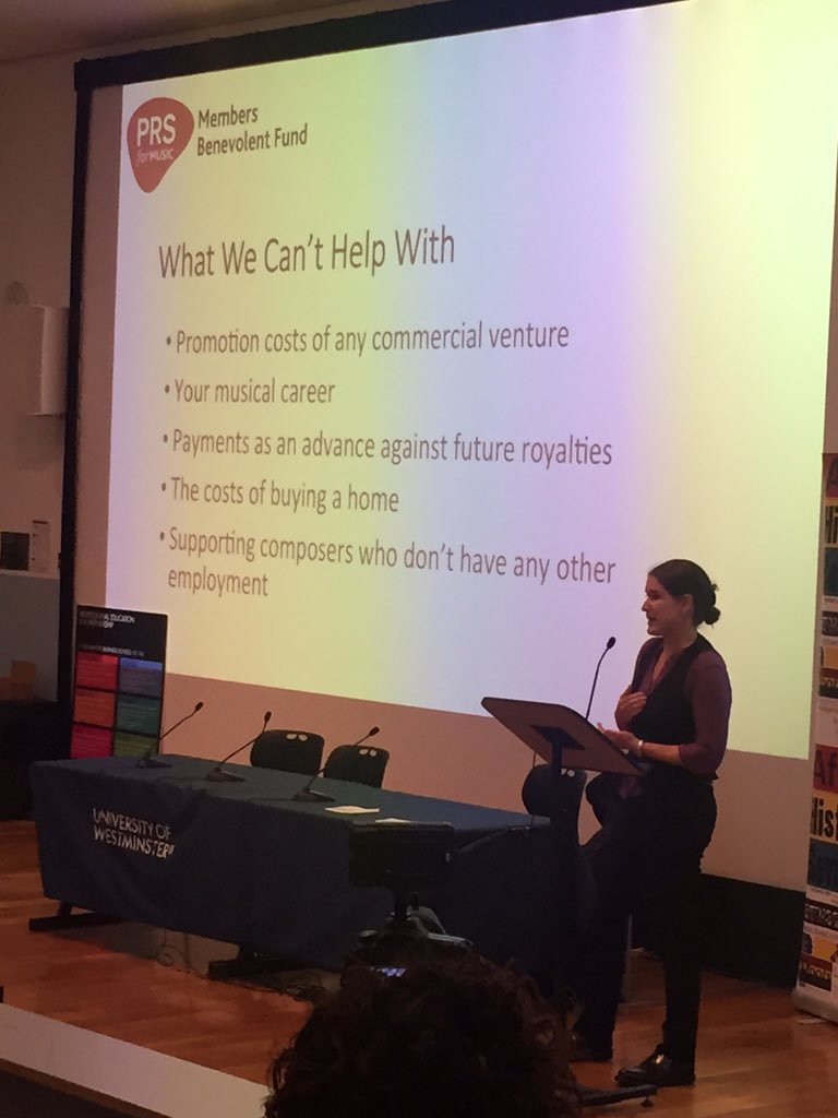 lidiaanamusic's tweet photo. How @PRSforMusic #benevolentFund can help you ... #Bmru #mmbs #musicmeansbusinessSeminar @FORM_UK @BmruUK https://t.co/jux8RyDrPZ