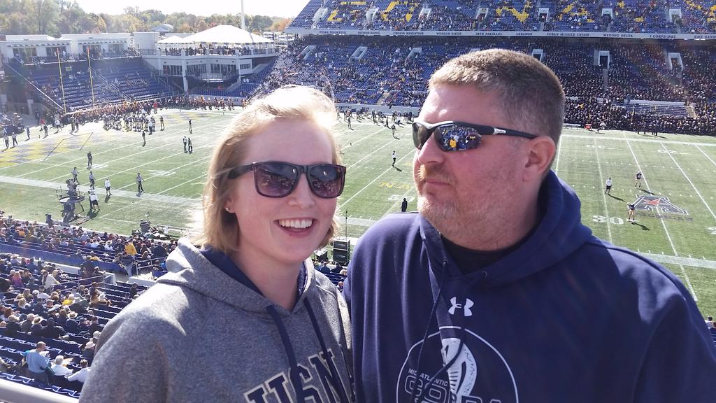 CookieDoh15's tweet photo. Treat: Navy game, Trick: Tim not looking at the camera #NavyGameday #HappyHalloween #GoNavy https://t.co/dLAyY8Rs1y