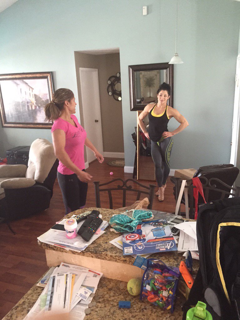 BPmattmorgan's tweet image. Wifey and IFBB Figure Pro @candicekeene right now at our home working on posing.  #ALLSOUTH #1WeekOut #OUTWorksEmAll