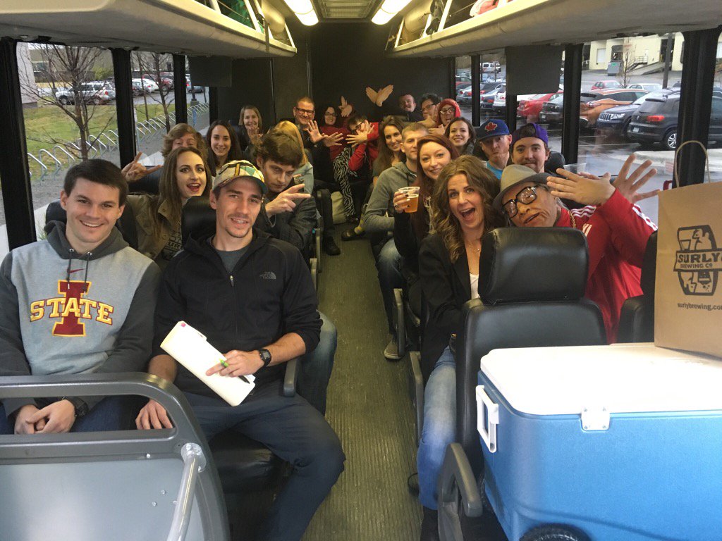 surlybrewing's tweet photo. On the #SurlyDoomtree bus #getsurlyMKE #GetSurlyWI https://t.co/UuuXvyLhib