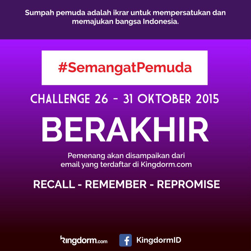 KingdormID's tweet photo. And.....done!

Challenge #semangatpemuda Kingdorm is officially closed! https://t.co/qM4n0RpT6l