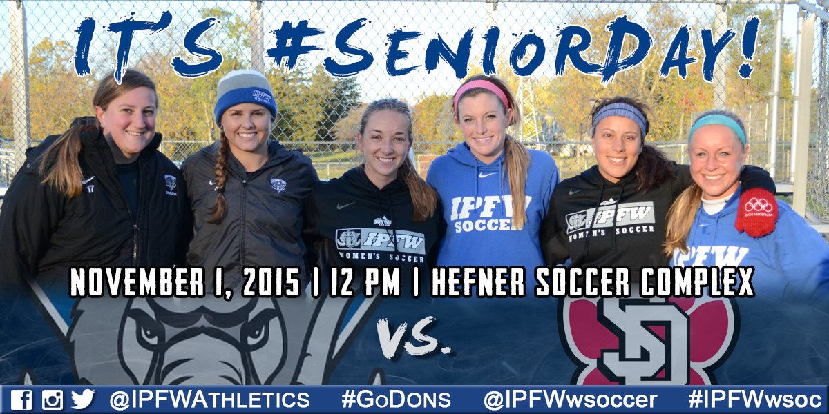 GoMastodons's tweet photo. Lets #PackTheHouse as we honor and celebrate our 6 #IPFWwsoc seniors on Sun, Nov. 1 at noon! #GoDons https://t.co/kl3j25lqn4