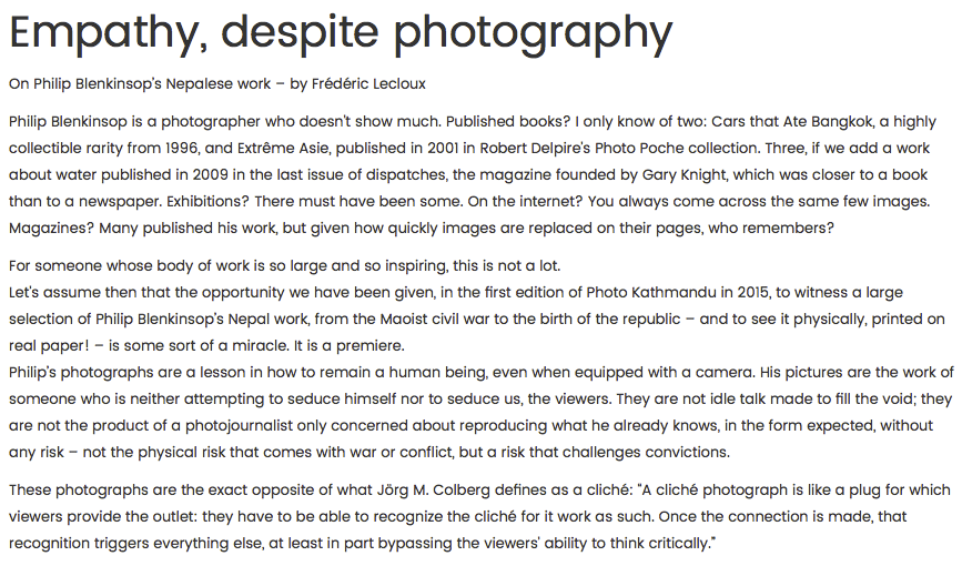 Frederic Lecloux writes passionately about Philip Blenkinsop and his work: photoktm.com/news-post/empa… #photoktm