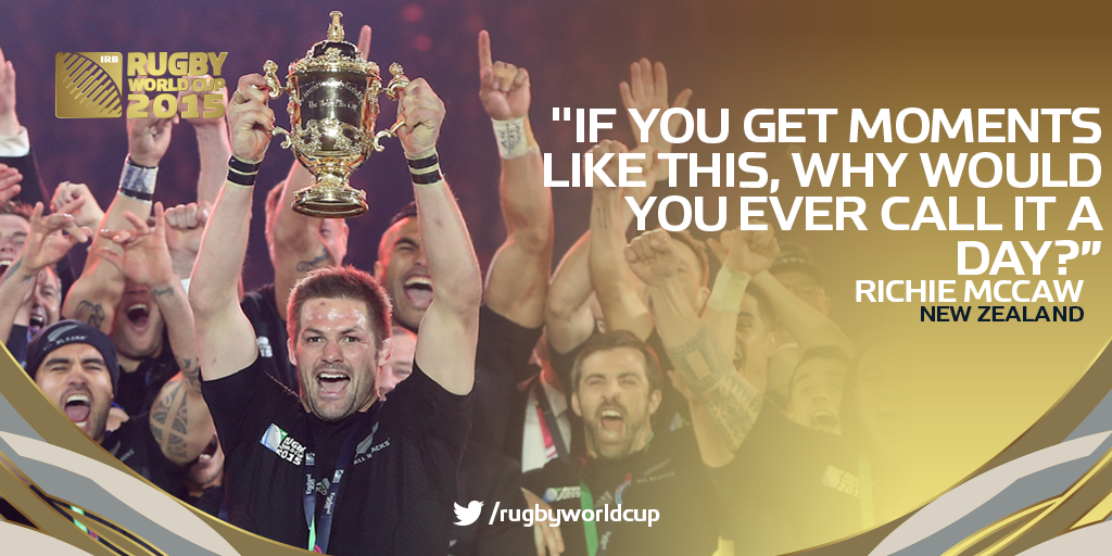 rugbyworldcup's tweet photo. So Richie, thinking about retiring then? #RWCFinal https://t.co/Ckc8X7Omxy