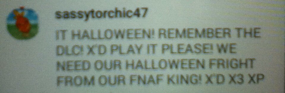 SassyTorchic47's tweet photo. @markiplier just in case you forgot ;p lawl X3 FNaF DLC XD https://t.co/Ucx0P3NUmw