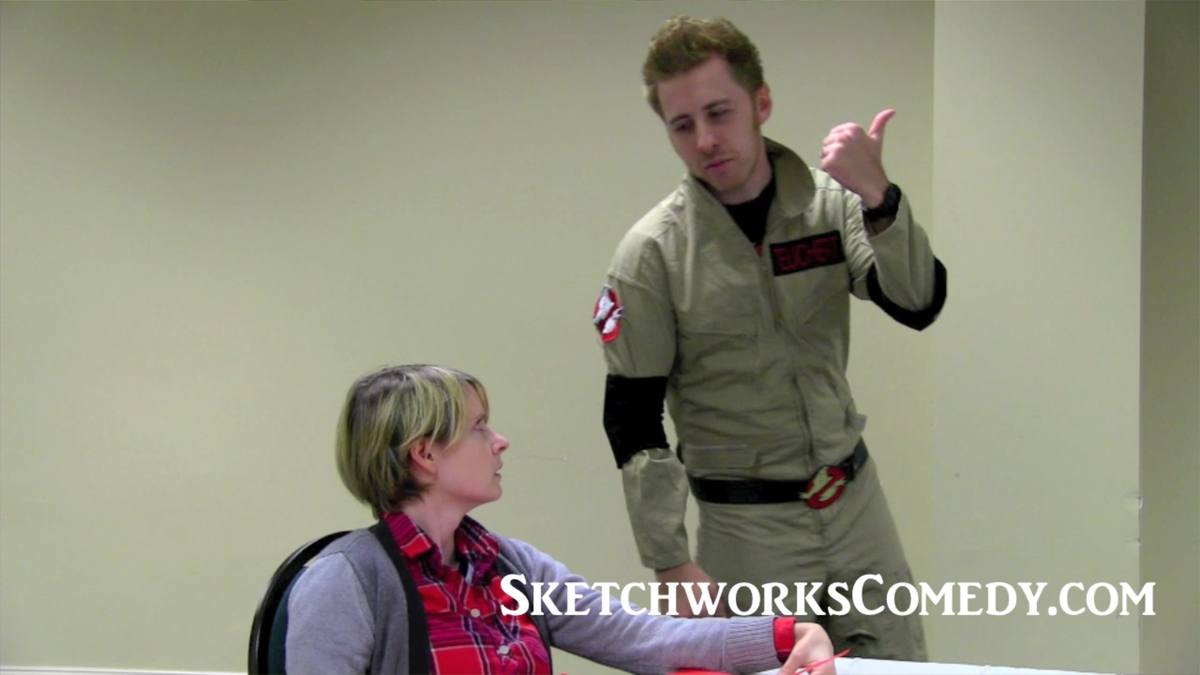 sketchworks's tweet photo. Don't be 'fraid of no ghosts! #SkitStorm opens next Friday! #HappyHalloween #Ghostbusters https://t.co/kq3mYmqfoi https://t.co/7izO8EGkfd