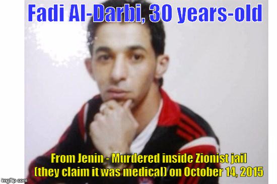 AbbsWinston's tweet photo. Victim #32 in October #Palestine
Fadi Al-Darbi, 30
#InsideJail https://t.co/WTGUcfHzbj