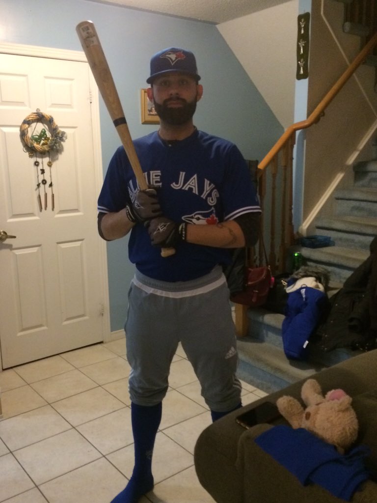 michie8's tweet photo. My brother @zetterbeard_ clearly has the best costume tonight. @JoeyBats19.  #JoeyBats19Halloween https://t.co/Reab7Hpbt1