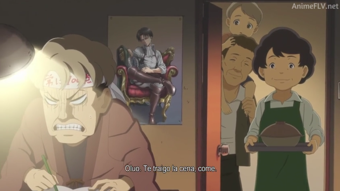 DarkDanna's tweet photo. Muy comico como #Olou mantiene un afiche de #Levi y Levi es tan agradable como siempre #ShingekiNoKyojinChuugakkou https://t.co/GwG8R4LwfF