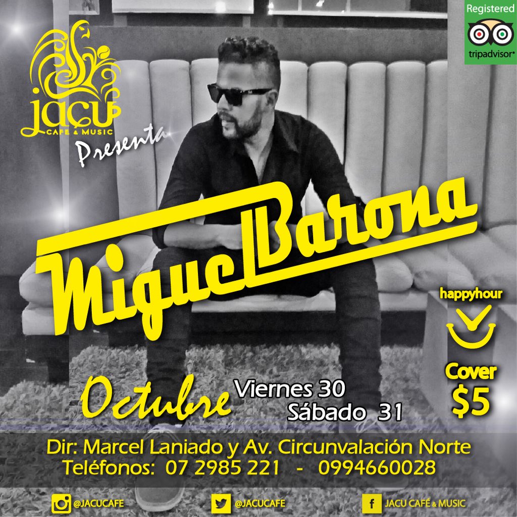 JacuCafe's tweet photo. La mejor música en vivo en el mejor lugar de #Machala. https://t.co/va96YpG6jP