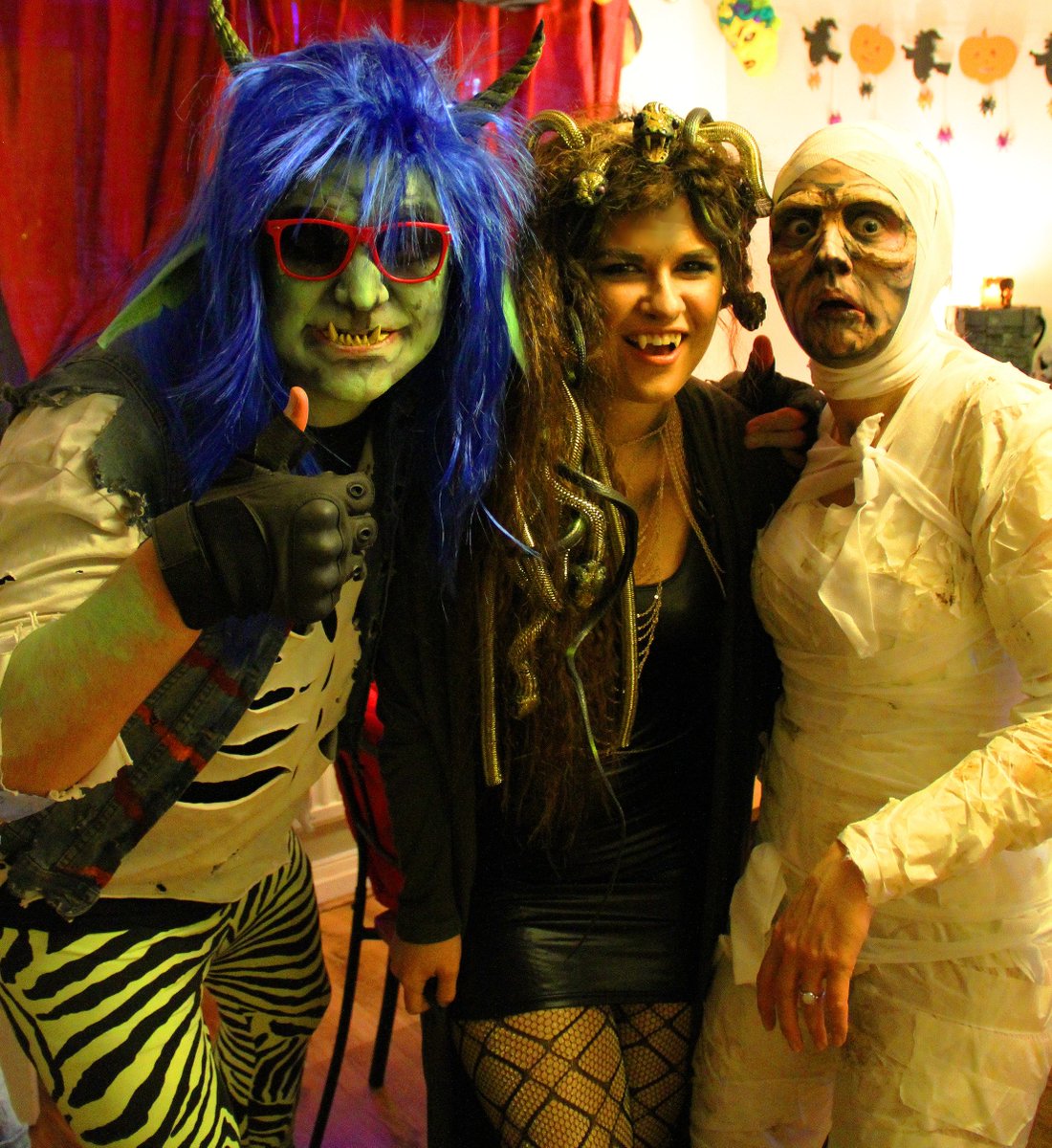 Me as 80s rock monster, <a href="/NGsucho/">sucho</a> and <a href="/holly_partridge/">Holly Partridge</a> respectively. Happy Halloween!