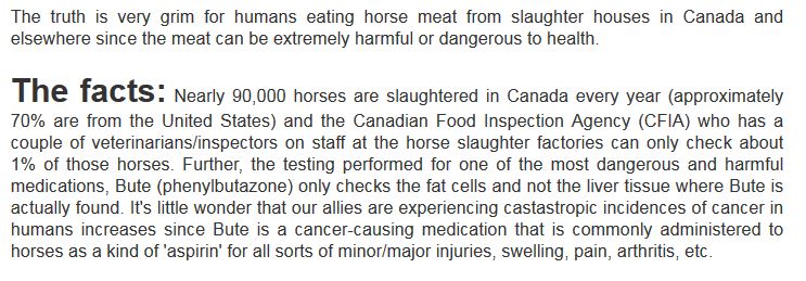 HorsesRNotFood's tweet photo. Almost ALL horses slaughtered for human food in Canada are TOXIC #NoToxicHorsemeat https://t.co/iihmMO3EOQ https://t.co/nHIV4zEJVM