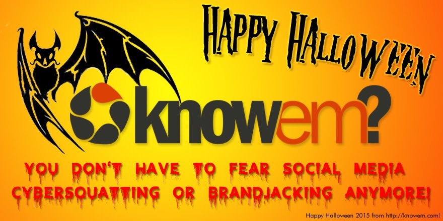KnowEm's tweet photo. Happy Halloween from https://t.co/9byWQd9kr1, The Social Brand Engine
(and the #SEO linkbuilder's secret weapon!) https://t.co/dgbfPHt8jV