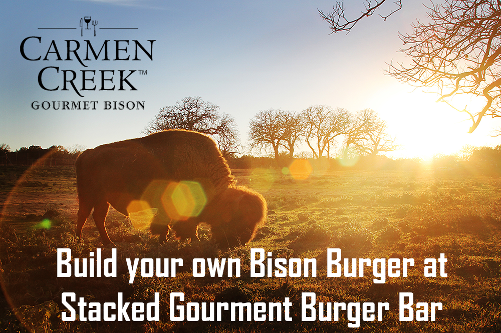 Stacked Burger Bar (@stackedyxe) on Twitter photo Build your own Bison or Kobe burger with high-quality meat supplied by <a href="/Carmen_Creek/">Carmen Creek Bison</a> and <a href="/snakeriverfarms/">snakeriverfarms</a>! Build your own Bison or Kobe burger with high-quality meat supplied by <a href="/Carmen_Creek/">Carmen Creek Bison</a> and <a href="/snakeriverfarms/">snakeriverfarms</a>!