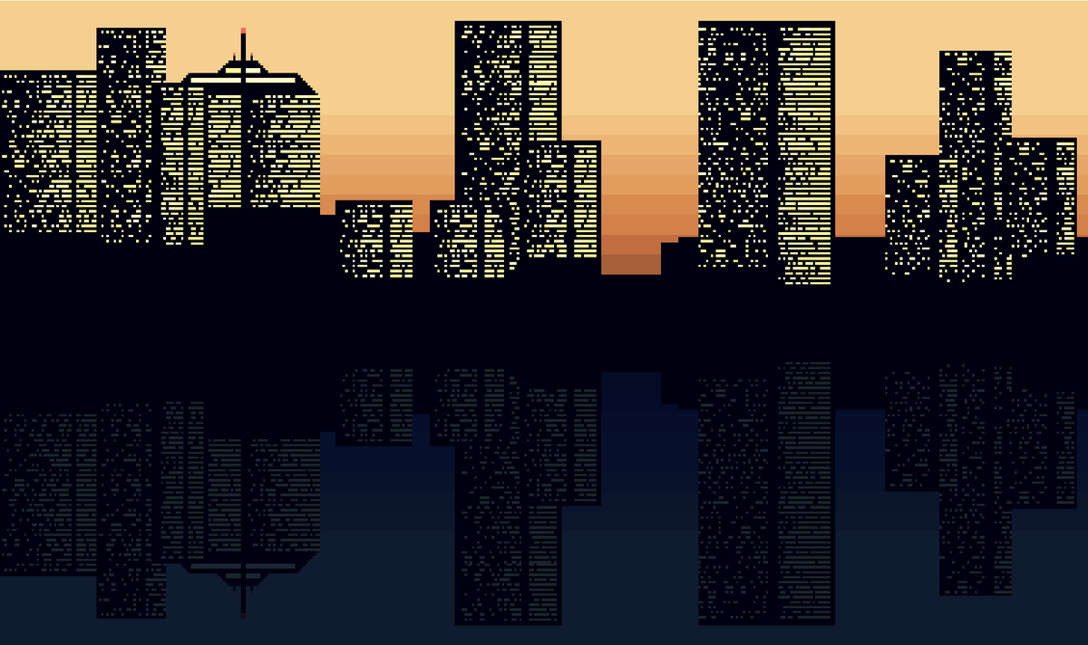 WBD_Est's tweet photo. City skyline at dawn
#pixelart https://t.co/amGcAEeTSU