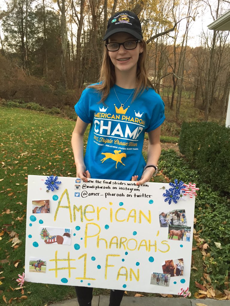 Lhmoran29's tweet photo. American Pharoah's biggest fan - go Pharoah. @amer_pharoah  @jazz3162  #winbigpharorh @MMoranUVinDC https://t.co/ePqPlEj36T