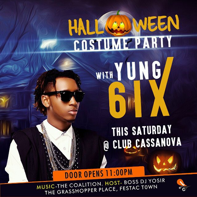 ClubCassanova's tweet photo. Lagos are you ready?? Cassanova Halloween Night!!! Your host, @bossdjyosir @TGP_festac https://t.co/Mb1Z1bkC8u