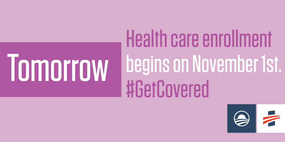 BarackObama's tweet photo. Make sure you #GetCovered tomorrow—before you eat too much Halloween candy. https://t.co/h5gKMcxpS4