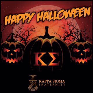 KSrhoupsilon's tweet photo. Happy Halloween! Everybody please be safe tonight and have fun. "Here's to you, here's to me... AEKDB" https://t.co/bAJvNBPcpr