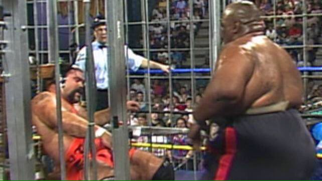 WrestlingsPast's tweet photo. "The Chamber of Horrors" WCW #Halloween Havoc 1991 #WhatWereTheyThinking https://t.co/EtpIOTm4uL