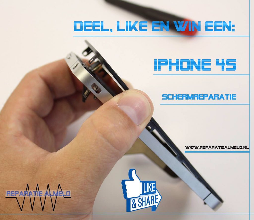 reparatiealmelo's tweet photo. https://t.co/XnzCcdFxWB   #deel#like#win#facebook#actie#iphone#4S#display#defect https://t.co/k4i1L51hJq