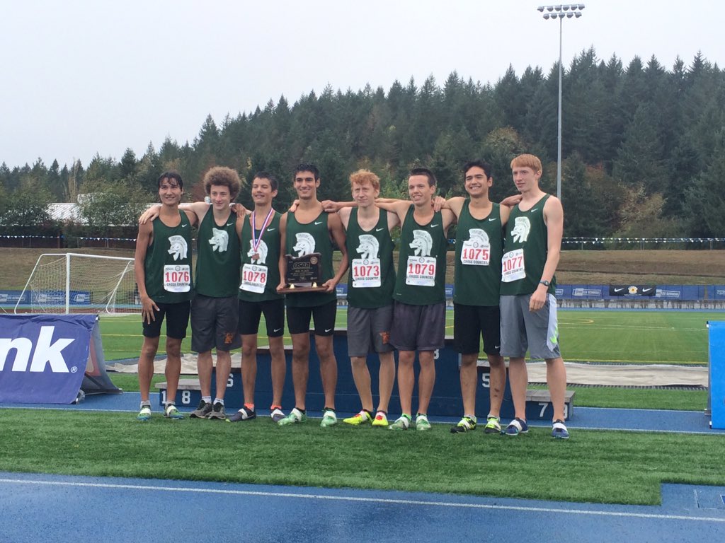ORMilesplit's tweet photo. Boys 6A team podium:Jesuit 4, Wilson 3, Lincoln 2, and Central Catholic captures 4th straight title! #ORstatechamps https://t.co/6JRmCh7njS