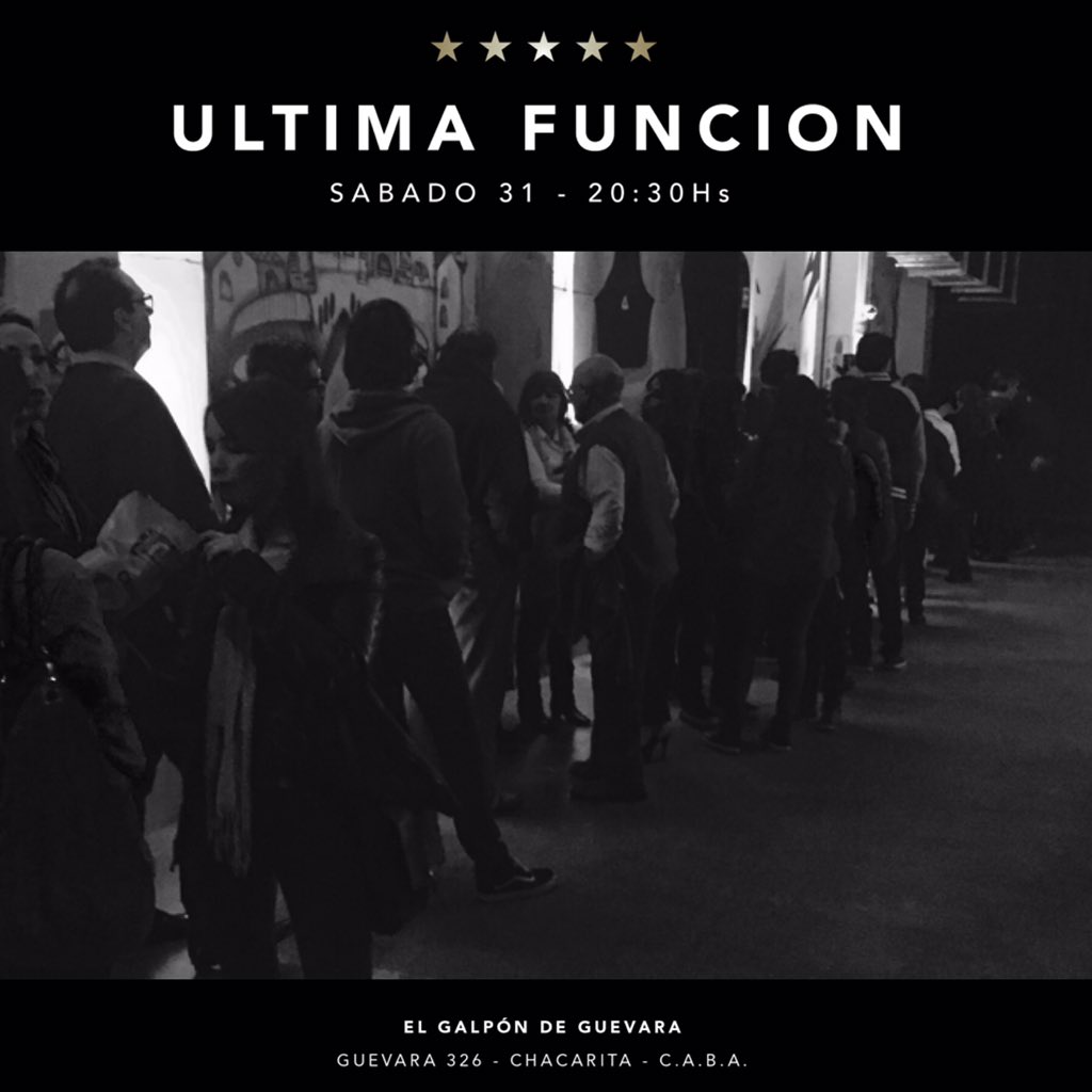 ULTIMA FUNCION #DespedidaEquus #AHORA <a href="/galpondeguevara/">El Galpon de Guevara</a> <a href="/Palermofilms/">Palermo films</a> <a href="/TPagencia/">Tommy Pashkus Agencia</a>