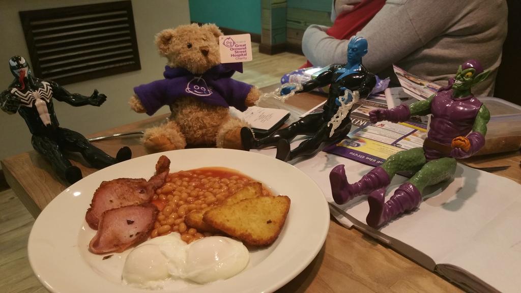 Bernard having breakfast with his new friends at Blackburn Town Centre new opening PI. #borntobepurple