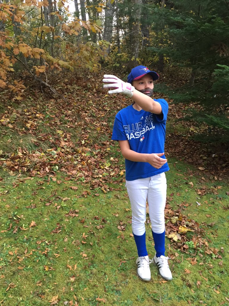 Mr_Jim_Palmer's tweet photo. Please RT so my girl can win a @JoeyBats19 hat!!  She's working the #batflip for #halloween2015 #JoeyBats19Halloween https://t.co/zlO6g7JfOS