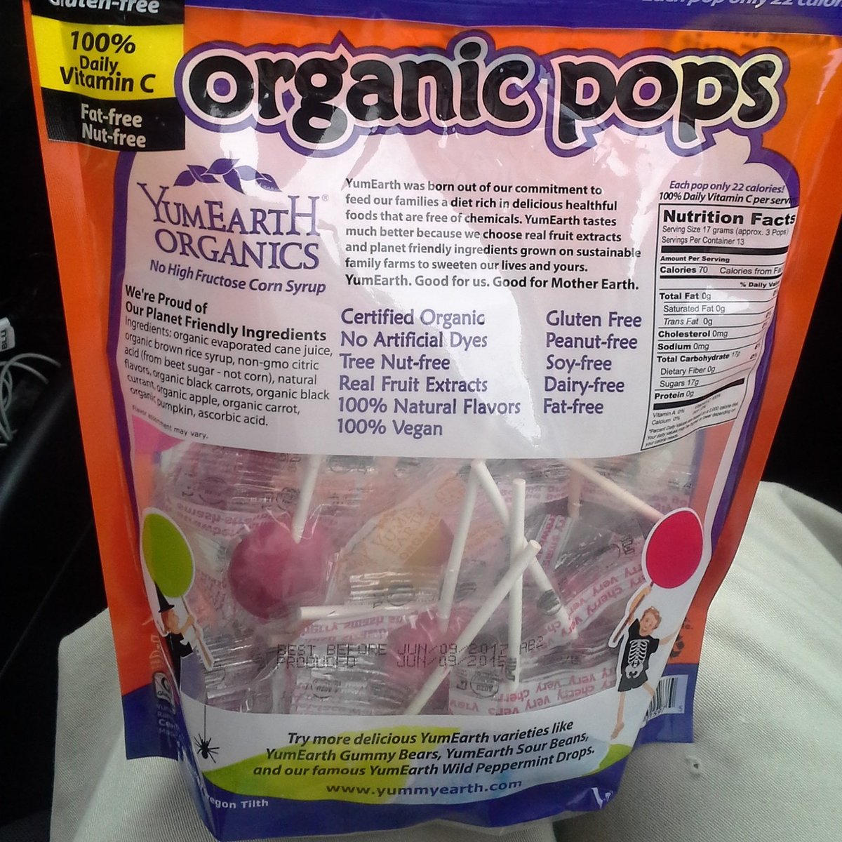 GuardianSitters's tweet photo. Ingredients listed on the back...#likealollipop #organic  #organiccandy #delicious https://t.co/XxlW8E7oFb