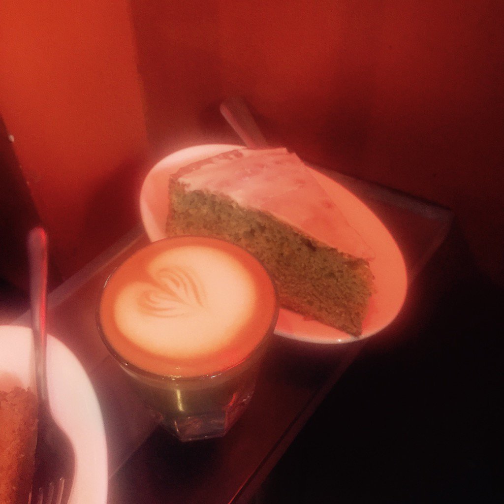 londonsargent's tweet photo. Cortado and lemon cake at Abraco https://t.co/lCHfGLLQk1