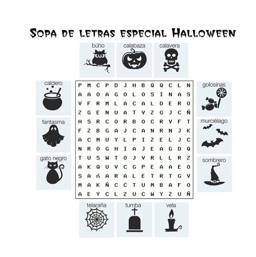 CardiffSpanish's tweet photo. A terrifying word search to learn #Halloween vocabulary - ¡FELIZ HALLOWEEN! #learnspanish #cardiff #spanish https://t.co/irUI1sUIpD