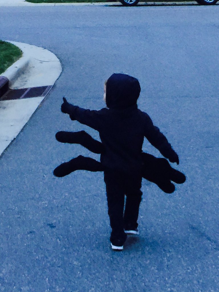 bullwv's tweet photo. Bowen the Spider Billings giving the "Thumbs Up"  during the candy rush...  #candycool https://t.co/nLDEiOe5E5
