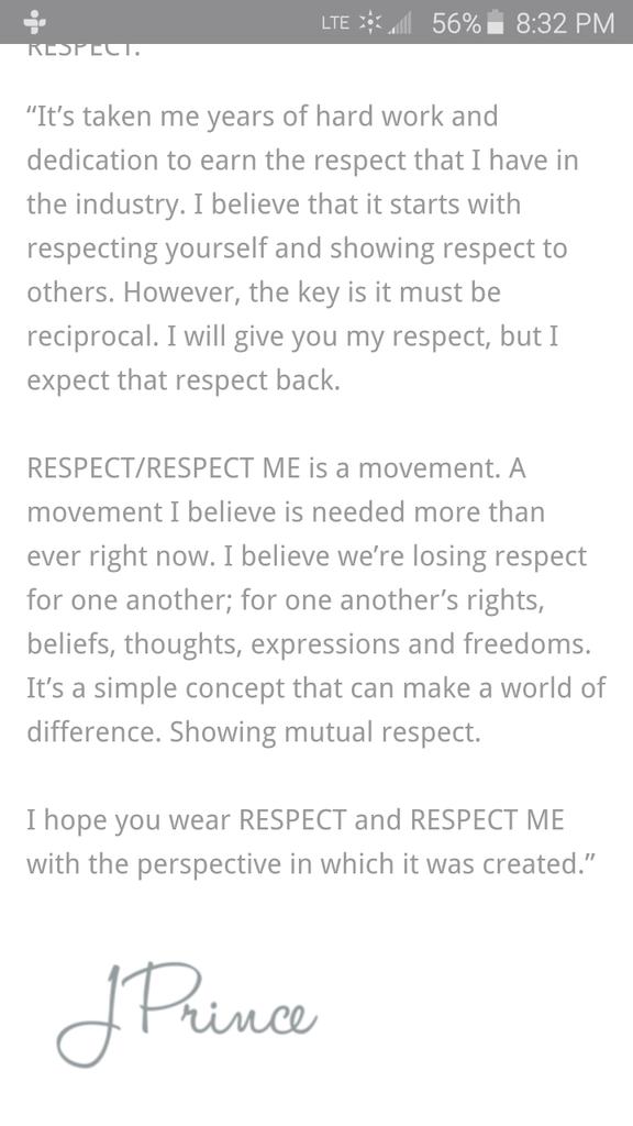 SupaDavebrave's tweet photo. #respectrespectme is da movement. Support it. #jprince #rapalotmafia4life #recognizethemobb RESPECT WILL TAKE U LONG https://t.co/R5rNmT7hEu