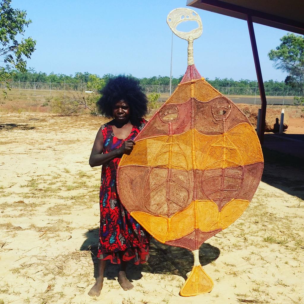 Amazing yawkyawk #mermaid woven sculpture by #maningrida #artist Annibel. #indigenous #Aboriginal #art #arnhemland