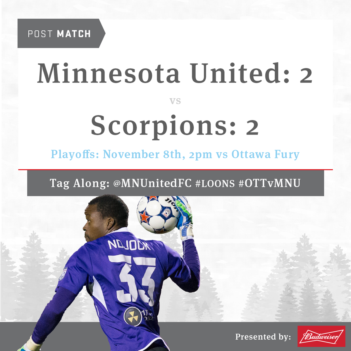 MNUFC's tweet photo. Loons secure one point at home with a late goal 2-2 draw against the Scorpions. #MNUvSAS https://t.co/SOBhy6LRDn https://t.co/8UtoSlrnIR