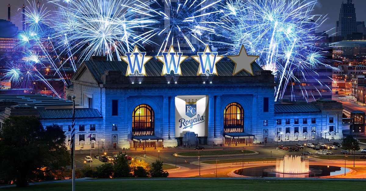 UnionStationKC's tweet photo. ROYALS WIN to take a 3-1 LEAD!!!! What fight and determination. THIS is our time.... #TakeTheCrown https://t.co/UQTJxGNdnu