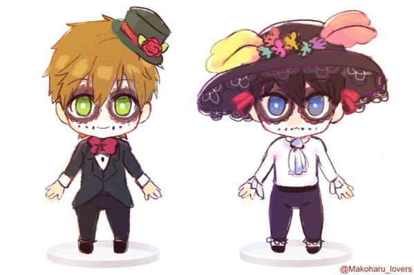 Yaoi_Fujoshi29's tweet photo. ¡Kyaaaaaaaa! 😏 Mis hermosos bebes tipo "Día de los muertos" #Makoharu #Yaoiween #HalloweenYaoi https://t.co/z7On1aUgdn