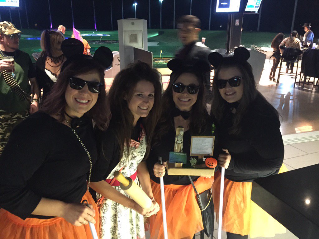 TopgolfAllen's tweet photo. DRUM ROLL PLEASE..... 1st place goes to the #ThreeBlindMice!! Good job guys! #ZombiesBall #TopgolfAllen https://t.co/5Z5H1cfsIT