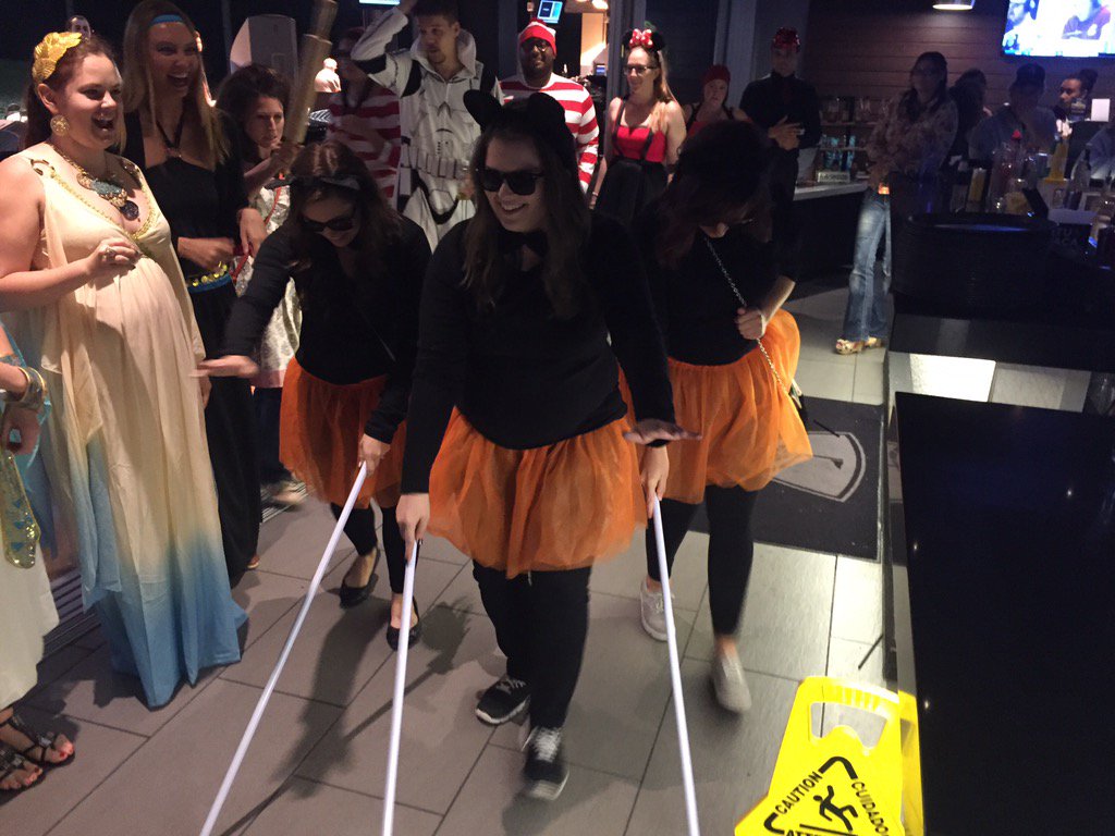 TopgolfAllen's tweet photo. DRUM ROLL PLEASE..... 1st place goes to the #ThreeBlindMice!! Good job guys! #ZombiesBall #TopgolfAllen https://t.co/5Z5H1cfsIT