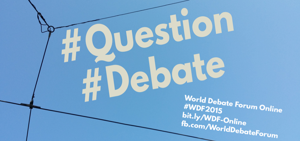 Loganimal's tweet photo. 1. Write #Question about #Debate, add #WDF2015
2. Share. Maybe Tag someone
3. Get answer https://t.co/JHsGRj3vjo