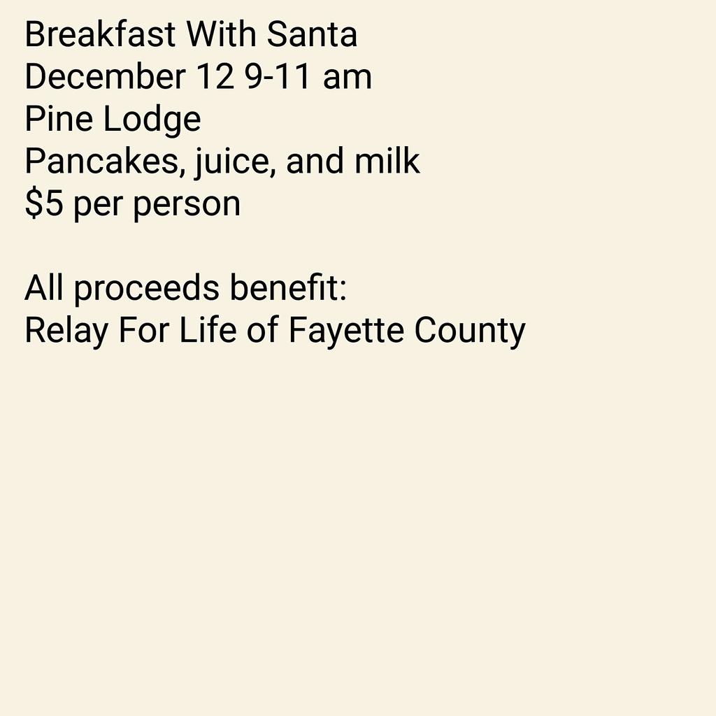 We will be holding our first Breakfast with Santa fundraiser on December 12. #breakfast #santa #faycorelay2016